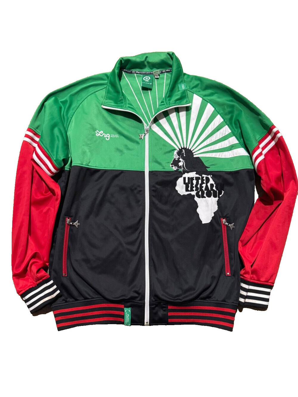 LRG Roots & Equipment Africa Lion Mock Zip Vintage Jacket Mens Size 3XL